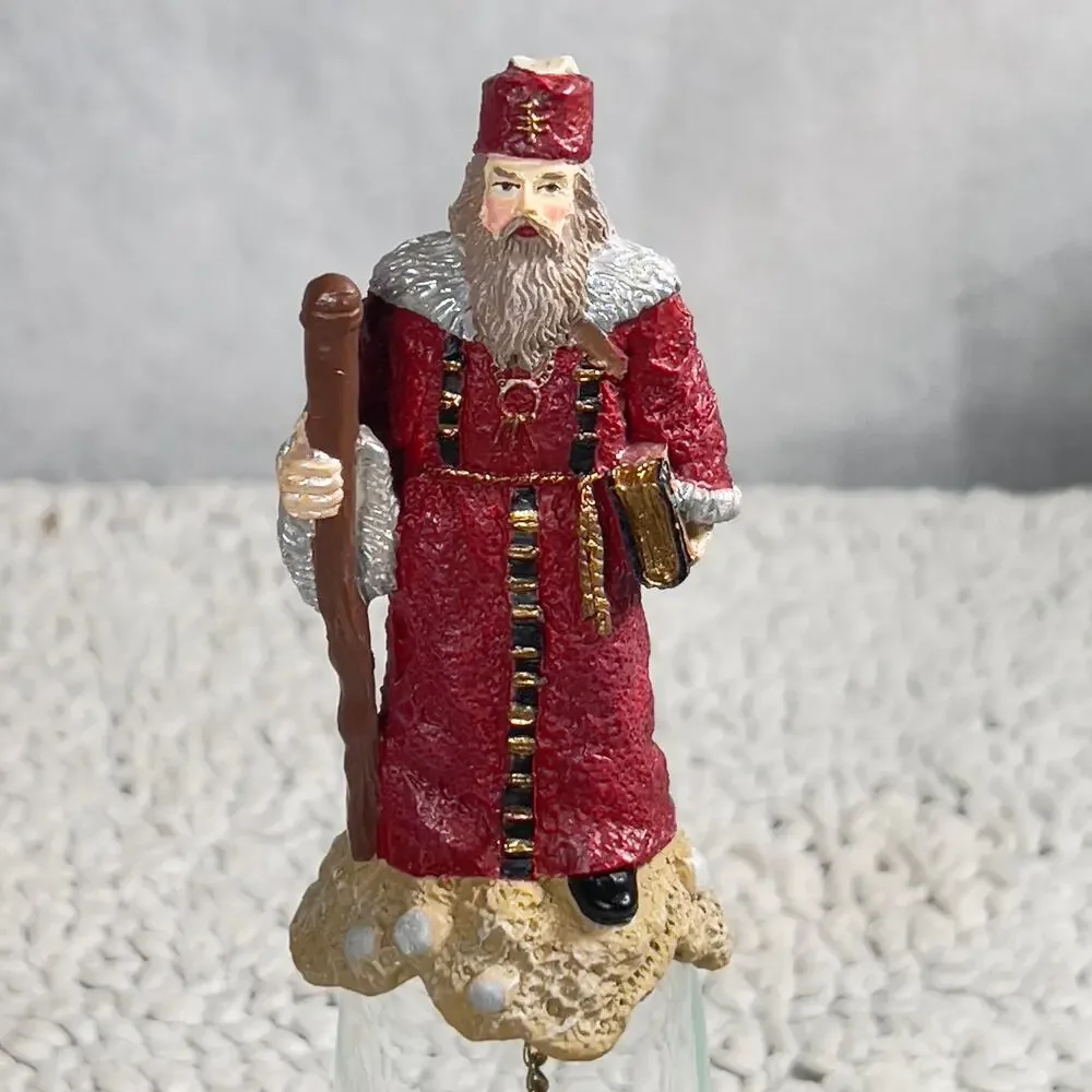 Novelino Christmas Through The Ages Glass Bell Resin Topper 1992 Tzarist Santa